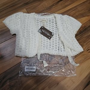 NWOT White Crochet Kids Cardigan